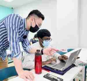 our jc gp tutor and a student